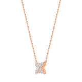 0.50ctw Round Brilliant Cut Diamond Flower Necklace, 14k Rose Gold