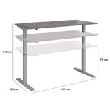 Elev8 Large Power Adjustable Height Desk, Grey Oak