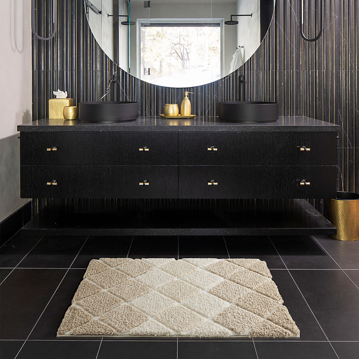 Mon Chateau Diamond Plush Bath Mat in 3 colours, 60 x 91 cm