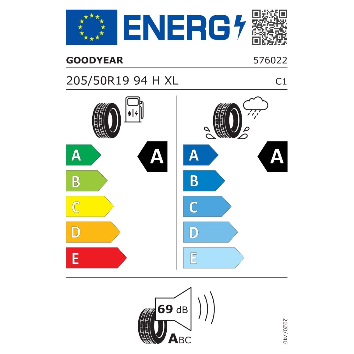 Goodyear 205/50R19 94H EFFIGRIP PERF XL FP