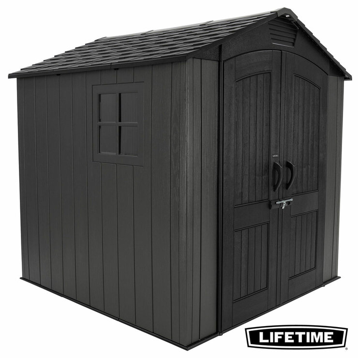 Lifetime 7ft x 7ft (2.1 x 2.1m) Outdoor Storage Shed - Model 60527