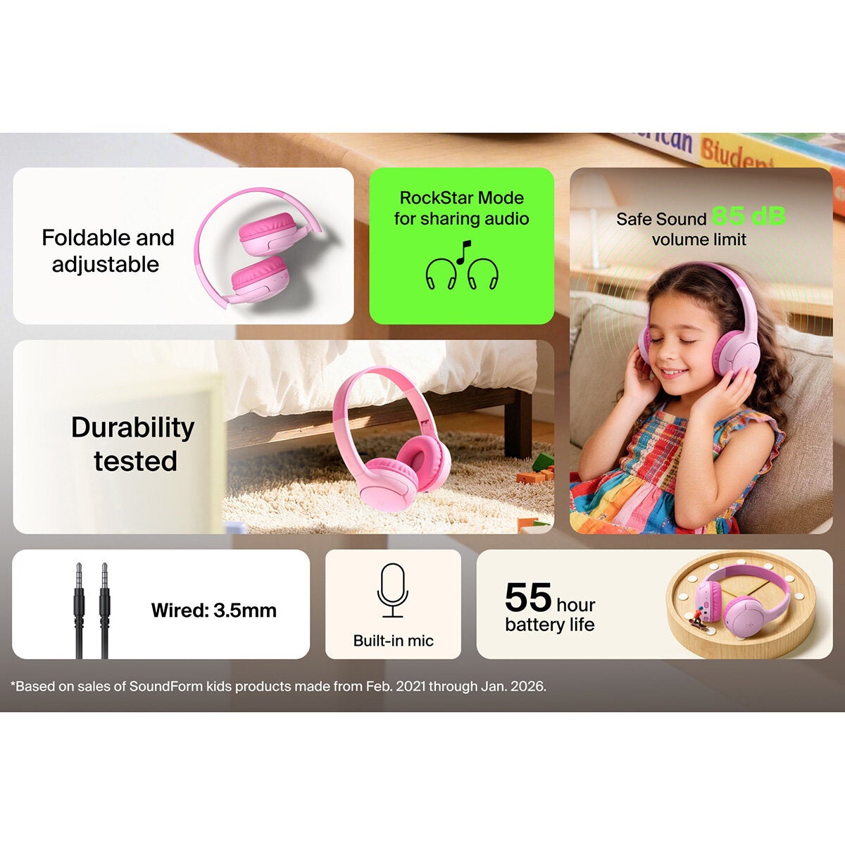 Buy Belkin Soundform Mini 2 Wireless Kids Headphones with Travel Case in Pink at Costco.co.uk Buy Belkin Soundform Mini 2 Wireless Kids Headphones with Travel Case in Pink at Costco.co.uk