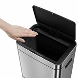 EKO 54 Litre Stainless Steel Dual Compartment Recycling Motion Sensor Bin (35L +19L)
