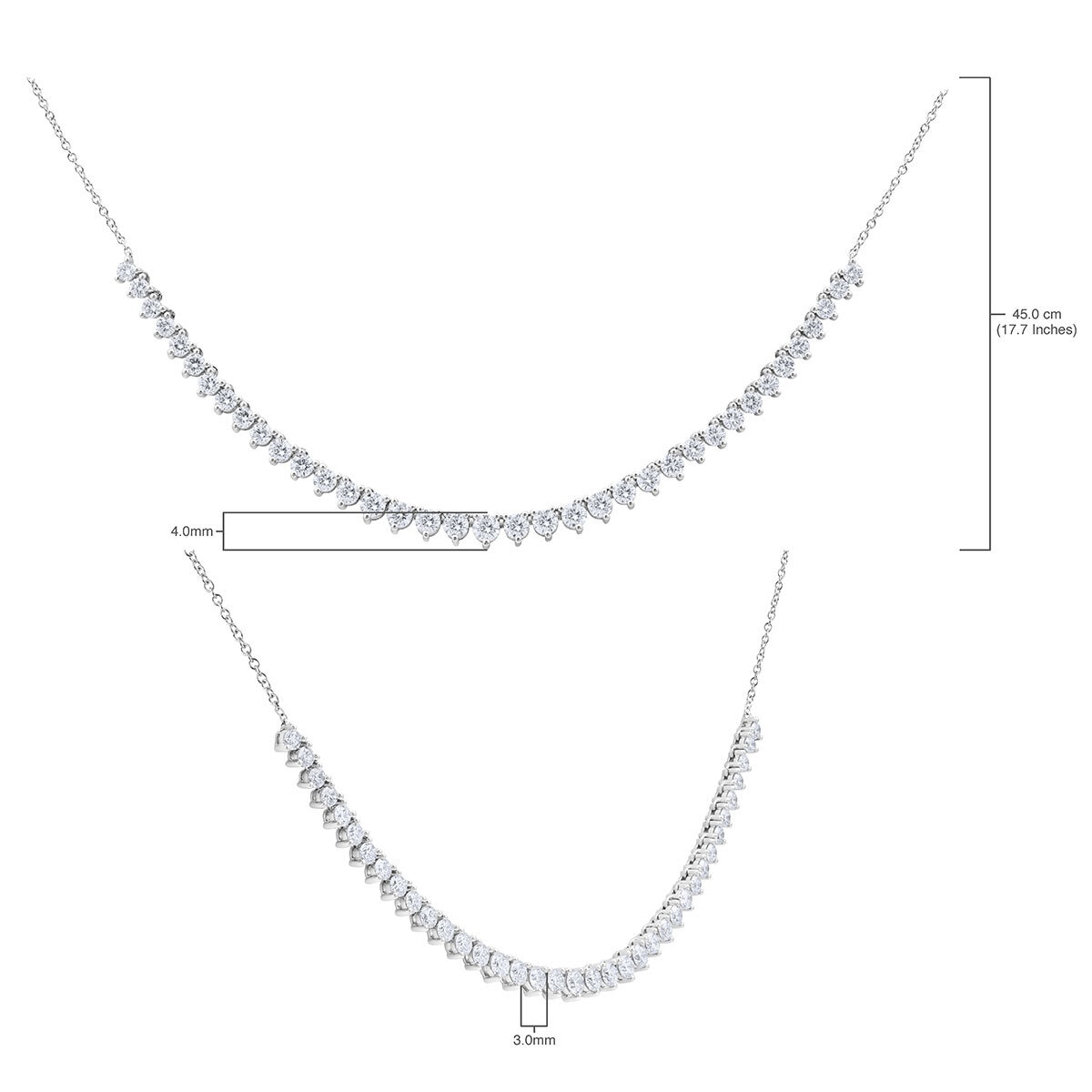 4.08ctw Round Brilliant Cut Diamond Necklace 18ct White
