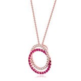 Ruby & 0.41 Diamond Pendant, 14ct Rose Gold
