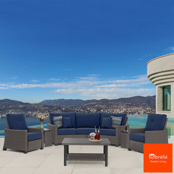 Pacific Casual Christy Lake 6 Piece Woven Deep Seating Patio Set