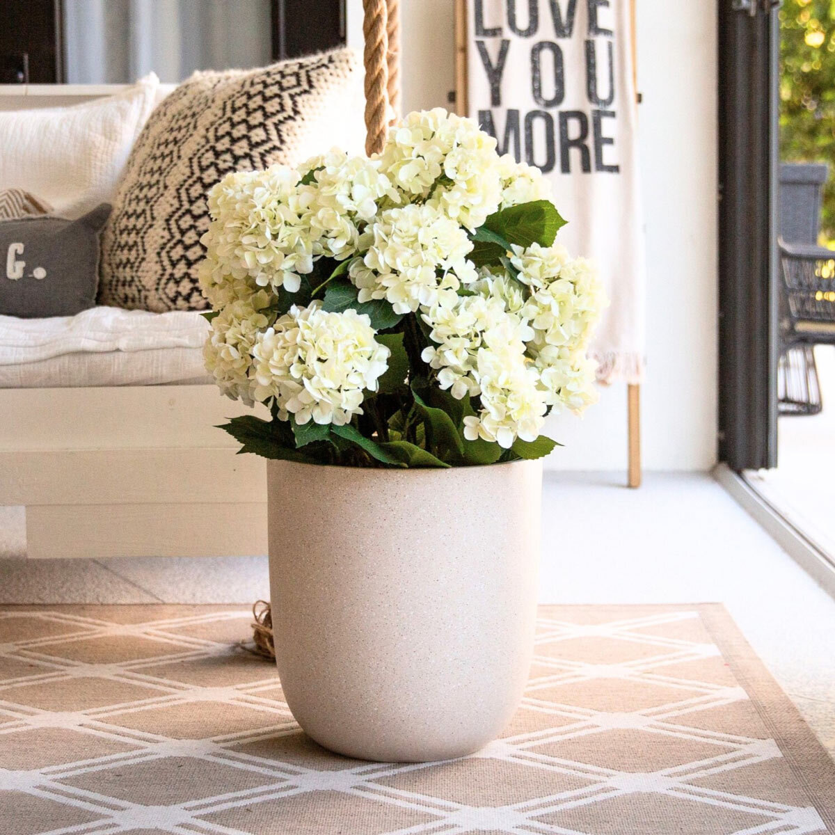 Artificial Hydrangea Floor Plant in Planter