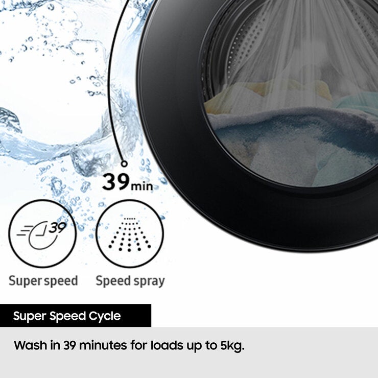 Samsung Series 5 WD90HG5U34BEEU 9/6kg Washer Dryer, D Rated in White Samsung Series 5 WD90HG5U34BEEU 9/6kg Washer Dryer, D Rated in White