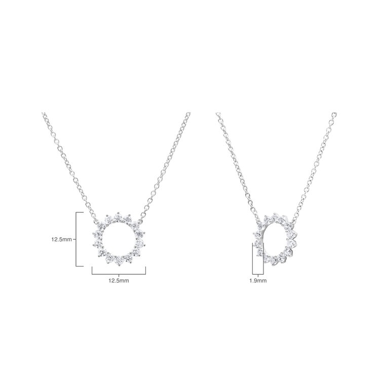 0.49ctw Round Brilliant Cut Diamond Circle Pendant, 18ct White Gold