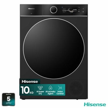 Hisense 7i Series DH7I108BBAB1 10kg Heat Pump Dryer, A+++ Rated in Black