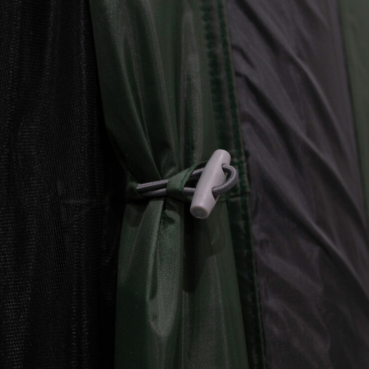 Lifestyle image showing the door clipped back