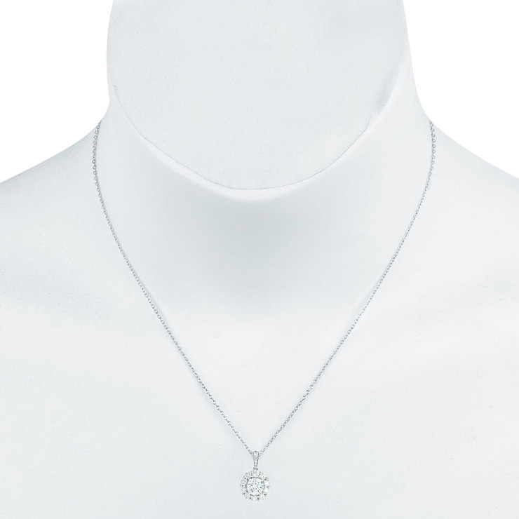 1.60ctw Round Brilliant Cut Diamond Pendant, 14ct White Gold