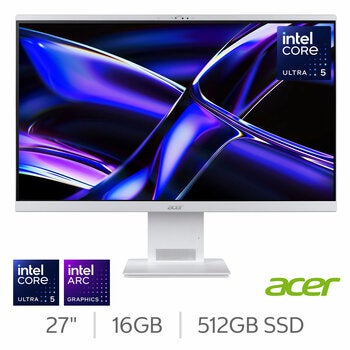 Acer S27-B, Intel Core Ultra 5, 16GB RAM, 512GB SSD, 27 Inch All in One Desktop PC, DQ.BSAEK.001 Acer S27-B, Intel Core Ultra 5, 16GB RAM, 512GB SSD, 27 Inch All in One Desktop PC, DQ.BSAEK.001