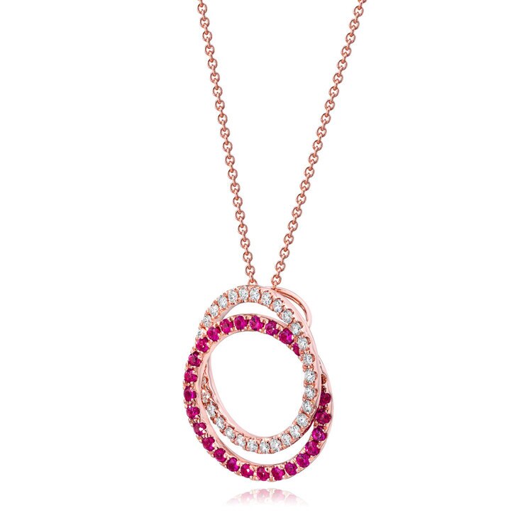 Ruby & 0.41 Diamond Pendant, 14ct Rose Gold Ruby & 0.41 Diamond Pendant, 14ct Rose Gold