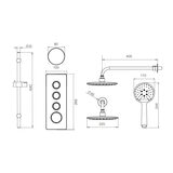 Tavistock Axiom Concealed Three Function Shower With Rail