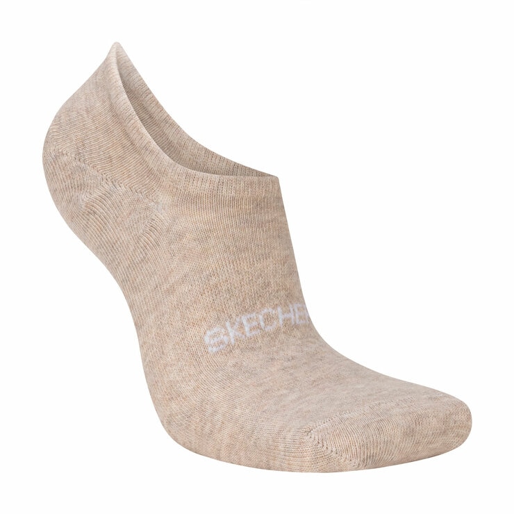 Skechers Ladies No Show Sock 8 Pack in Beige/Grey/Cream