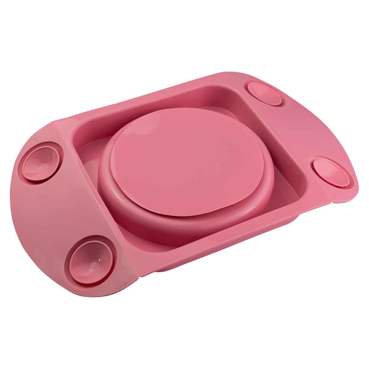 EasyTots EasyMat MiniMax Open Suction Weaning Plate in Pink