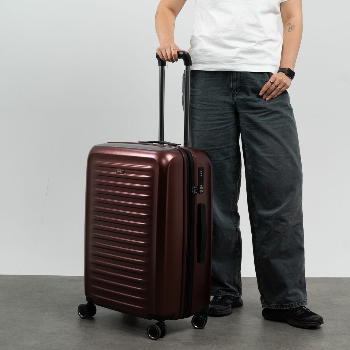 Rock Legacy Hardshell Suitcase 3pc set in Burgundy