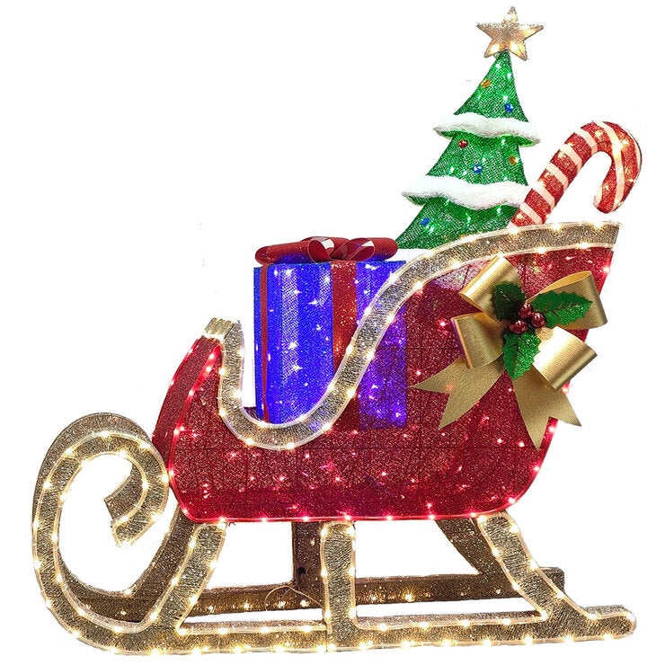 6 ft (182cm) Pre-Lit 3D Deer & Sleigh with 675 LED Lights 6 ft (182cm) Pre-Lit 3D Deer & Sleigh with 675 LED Lights