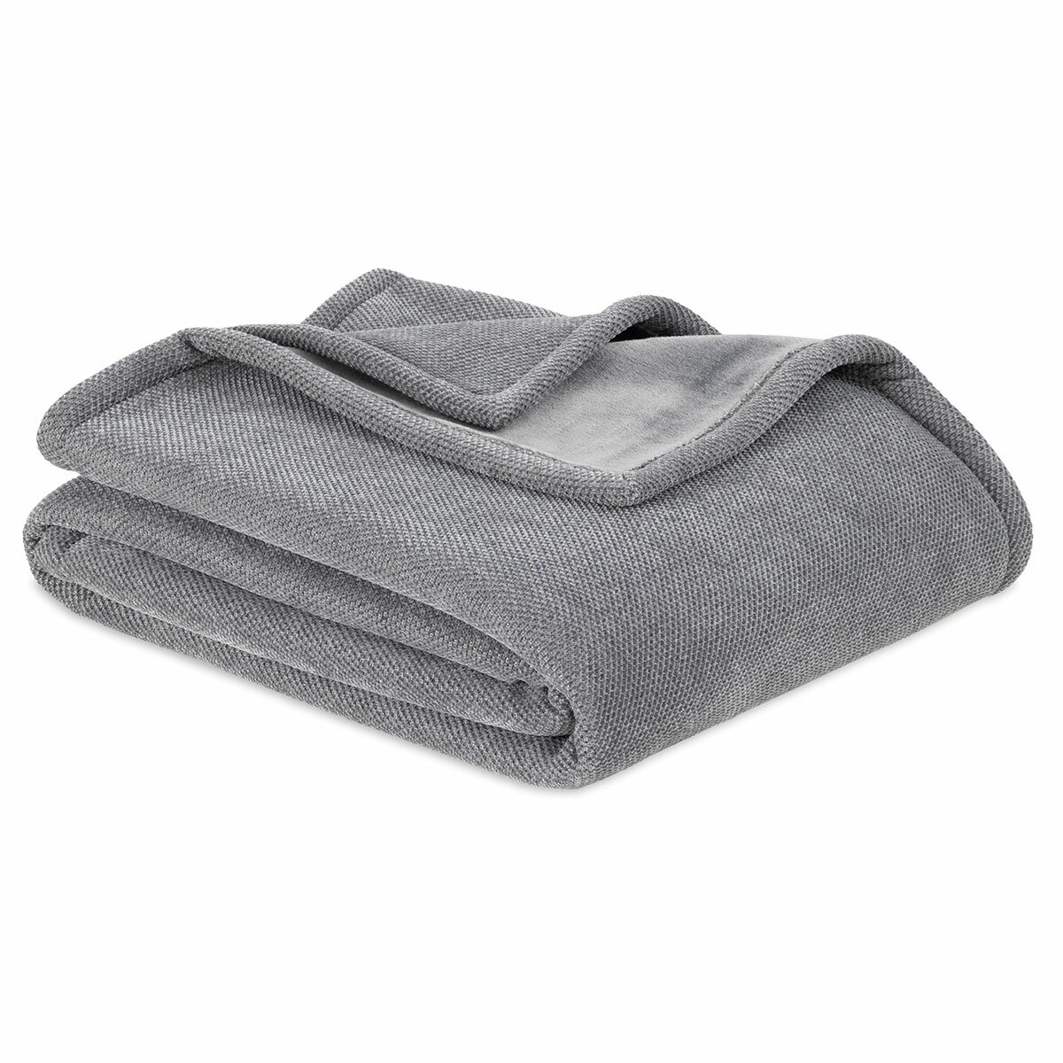 Berkshire Textured Chenille Throw in Grey, 152 x 178 cm