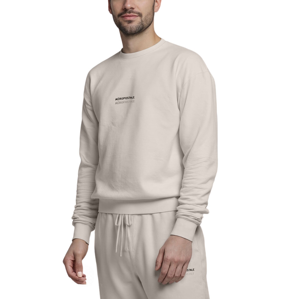 Aeropostale Men's Crew Neck Sweater in White