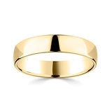 5.0mm Basic Light Court Wedding band. 18ct Yellow Gold