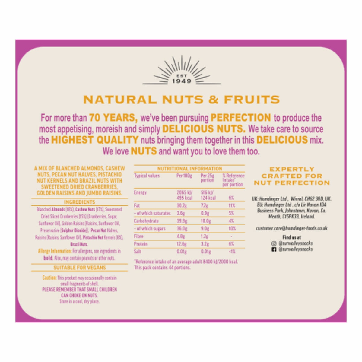 Ingredients and Nutritional Info Ingredients and Nutritional Info