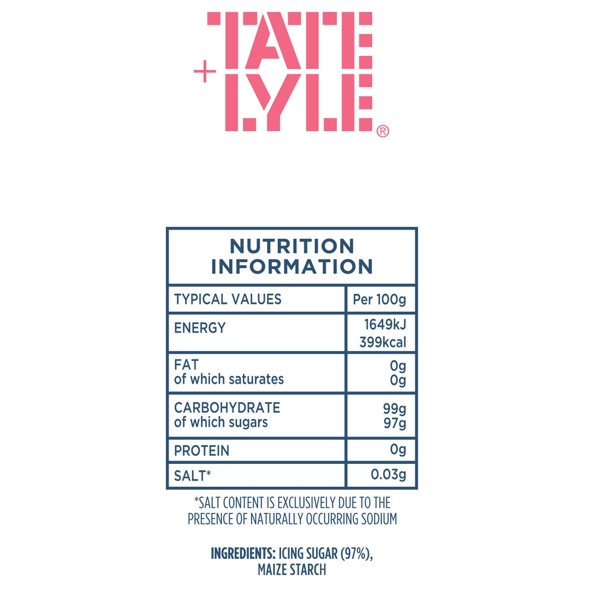 Tate & Lyle Fairtrade Icing Sugar, 3kg