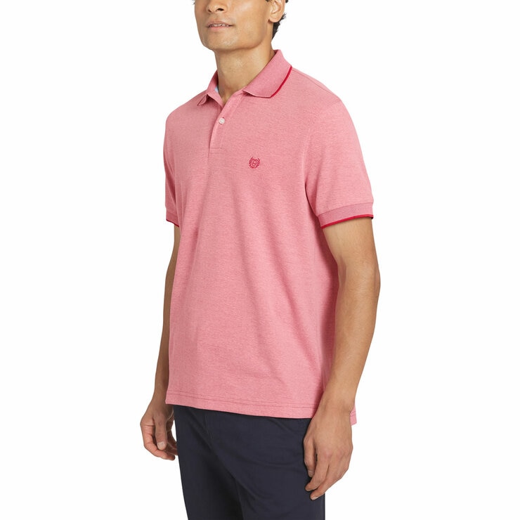 Chaps Men's Birdseye Pique Polo Shirt in Red