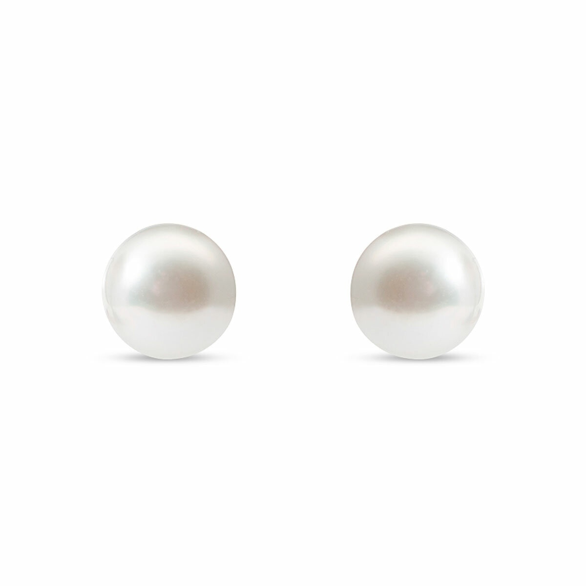 7-7.5mm Cultured Freshwater White Pearl Earrings, 14ct Yellow Gold 7-7.5mm Cultured Freshwater White Pearl Earrings, 14ct Yellow Gold