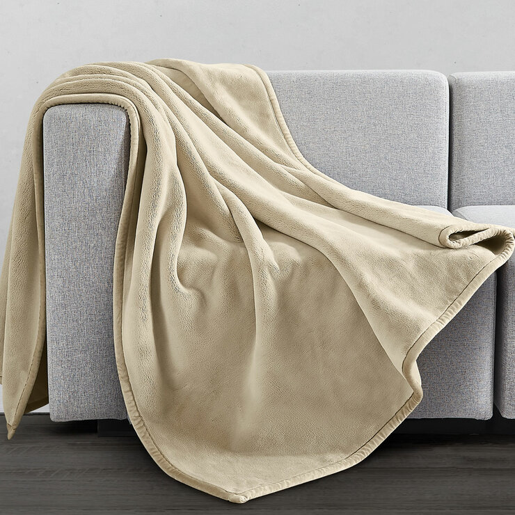 Coco Plush Throw in Sand, 152 x 177 cm