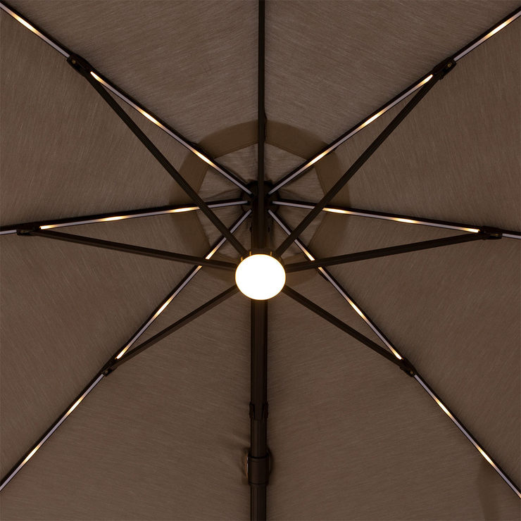 Seasons Sentry 11ft (3.3m) Cantilever Umbrella With LED Solar Powered
