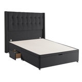 Silentnight Ottoman Divan Base with Bloomsbury Headboard in Ebony, Double