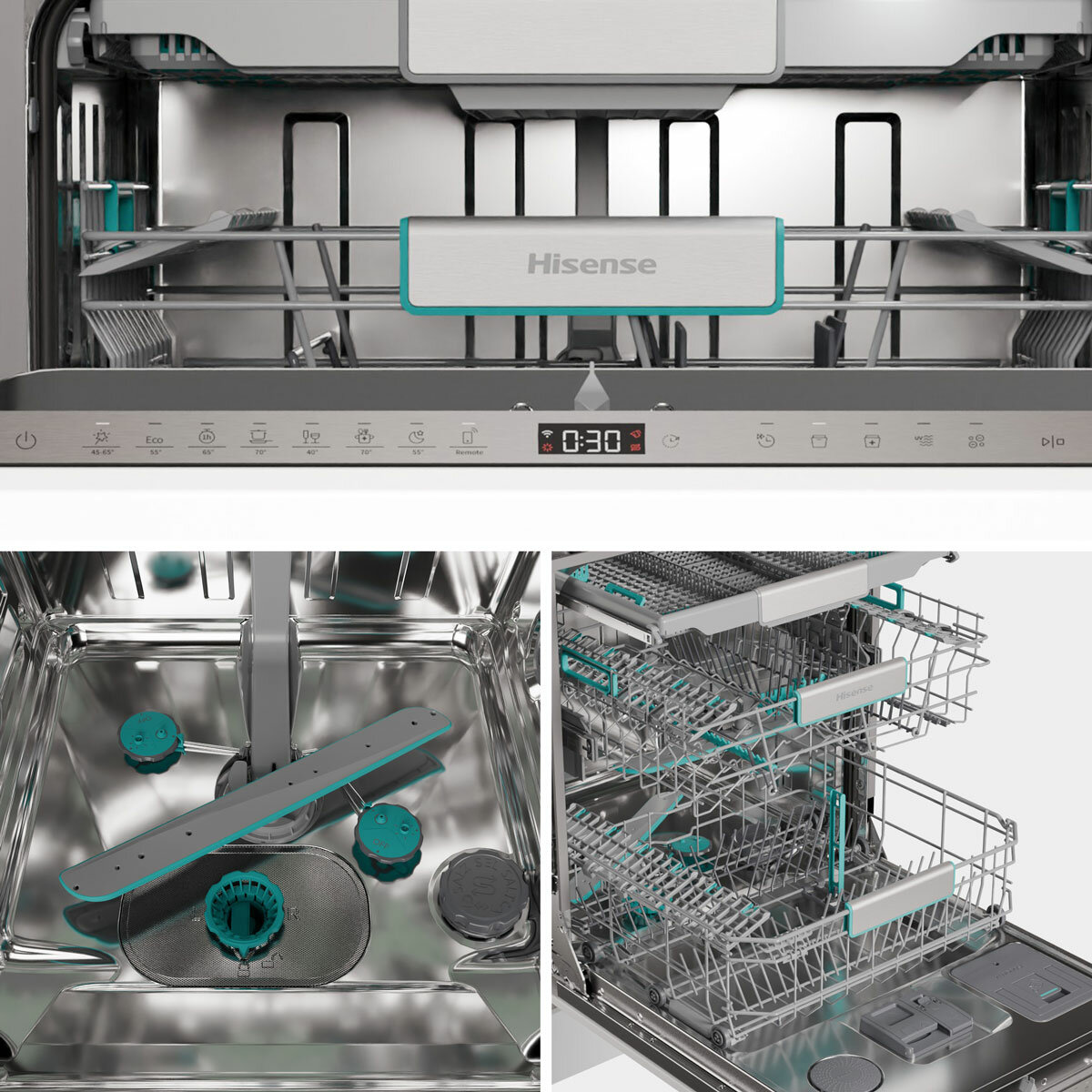 Open Dishwasher with cutlery rack_HV673A60UK