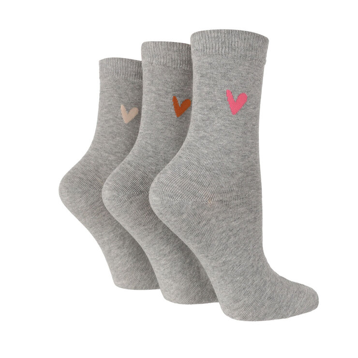 Caroline Gardner Ladies Crew Sock 6 Pack in Grey Caroline Gardner Ladies Crew Sock 6 Pack in Grey