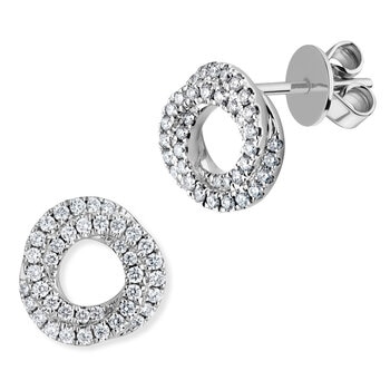 0.35ctw Round Brilliant Cut Diamond Knot Stud Earrings 18ct White Gold