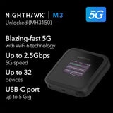 Netgear Nighthawk M3, Mobile Hotspot Router, WiFi 6, 3.6Gbps,5GHZ,MH3150-100EUS
