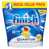 Finish Powerball Quantum Max Lemon Dishwasher Tabs, 2 x 64 Pack