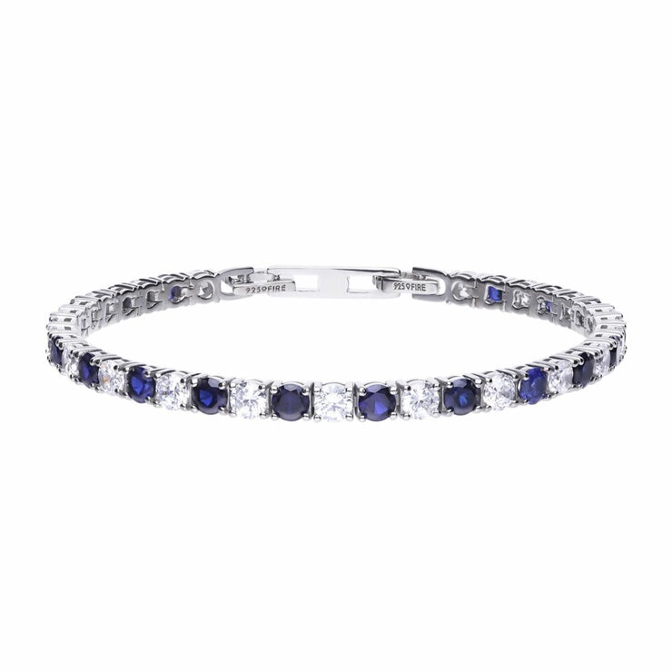Diamonfire two tone Blue Zirconia Tennis Bracelet