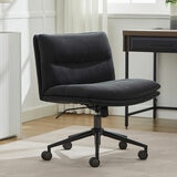 Elle Decor Criss-Cross Wide Office Chair, Black