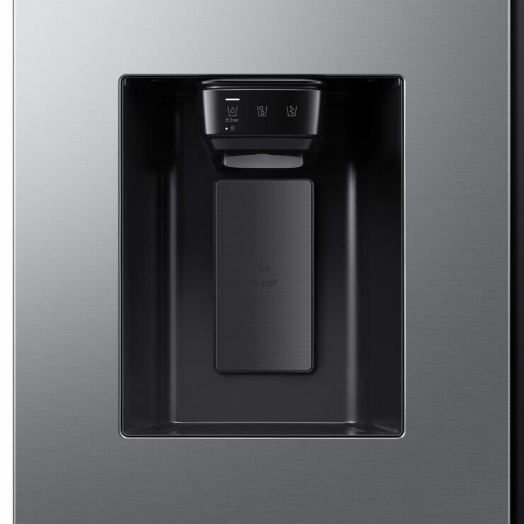 Samsung Series 6, SpaceMax RS70F64KETEU 640L Side by Side Fridge Freezer, E Rated in Silver