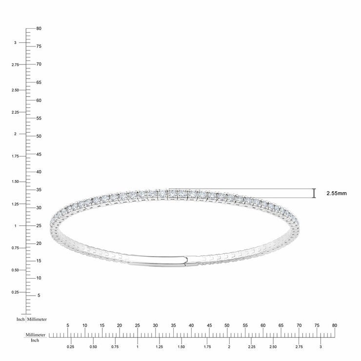 1.50ctw Round Brilliant Cut Diamond Flexi Bangle, 14ct White Gold 1.50ctw Round Brilliant Cut Diamond Flexi Bangle, 14ct White Gold