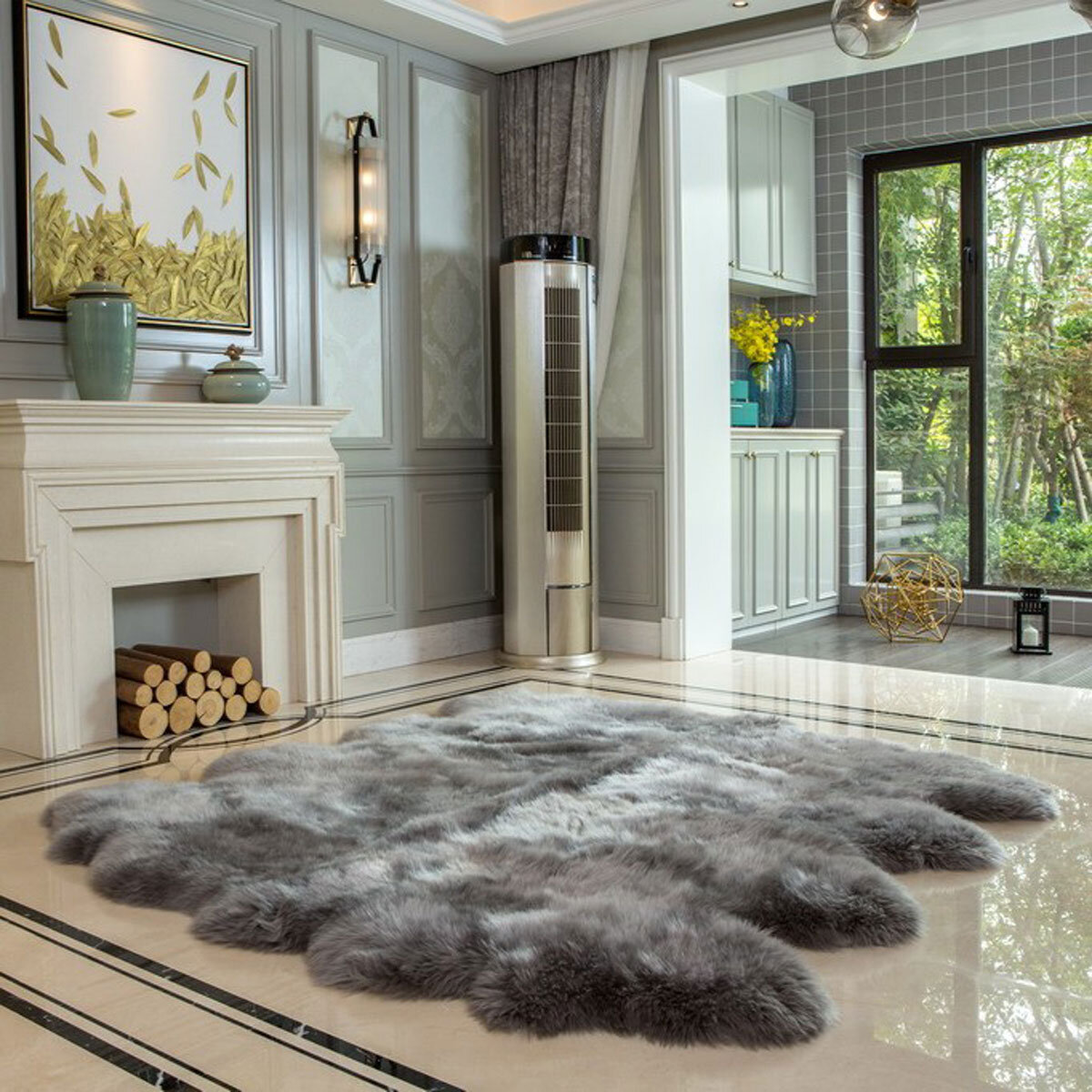 Bowron Longwool 100% Sheepskin Octo Rug in 5 Colours