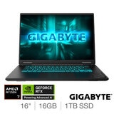 Gigabyte A16, AMD Ryzen 7, 16GB RAM, 1TB SSD, NVIDIA GeForce RTX 5050, 16 inch Gaming Laptop, 3THK3UK894SH