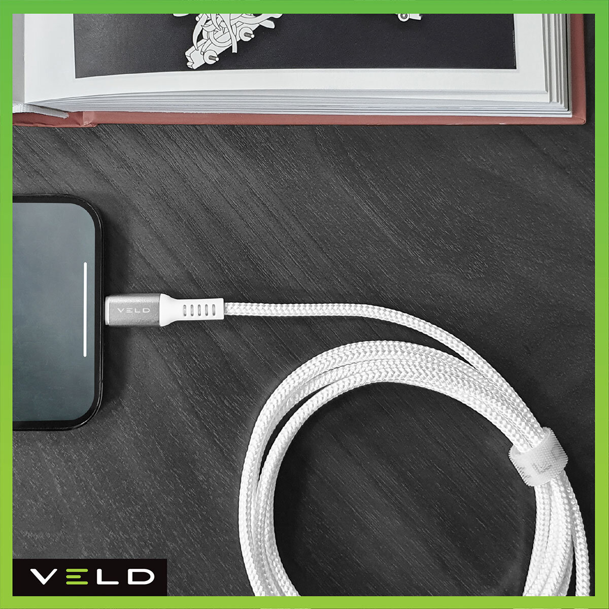 VELD Super-Fast 2m Lightning Cables - 3 Pack (1x USB-A to Lightning & 2x Type-C to Lightning)