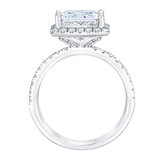 3.71ctw Princess Cut Diamond Halo Ring, Platinum