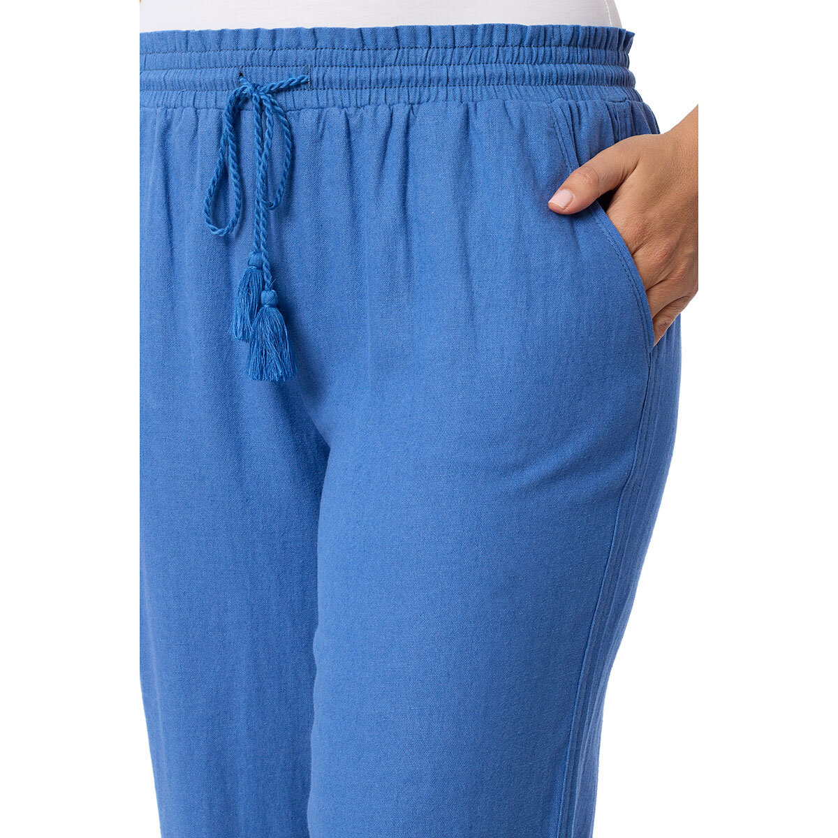 Briggs Ladies Linen Pant in Blue