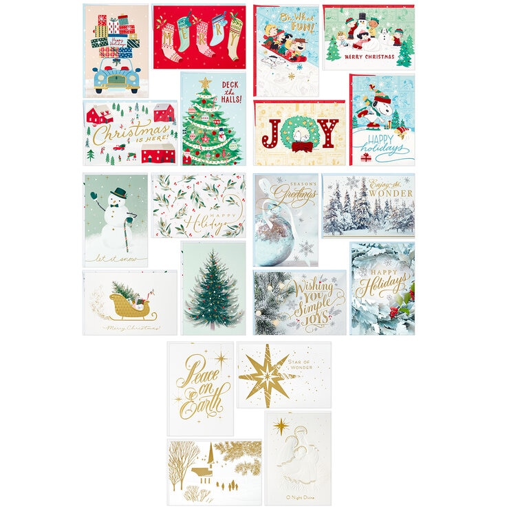 Hallmark Printed Christmas Boxed Card Assortment 40 Cards & Envelopes