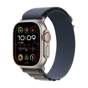 Apple Watch Ultra 2 GPS + Cellular, 49mm Titanium Case with Blue Alpine Loop