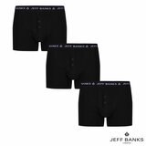 Jeff Banks Button Fly Boxers 6 Pack in Black